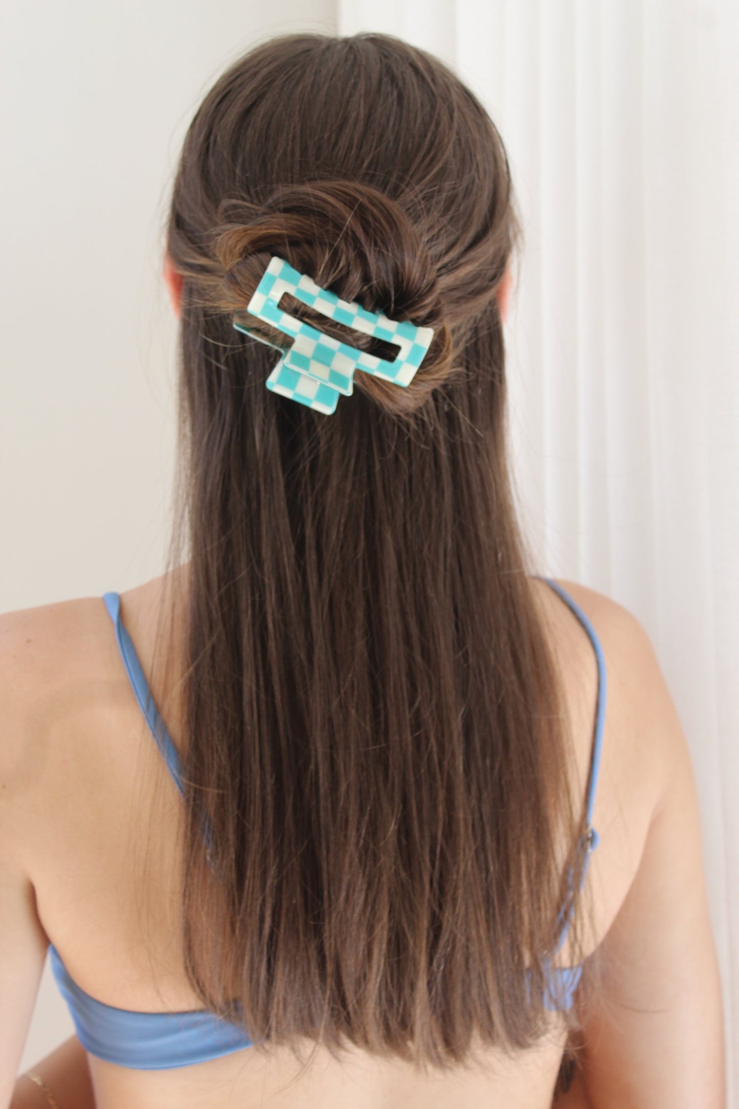 RETRO BLUE SEASIDE HAIR CLAW CLIP