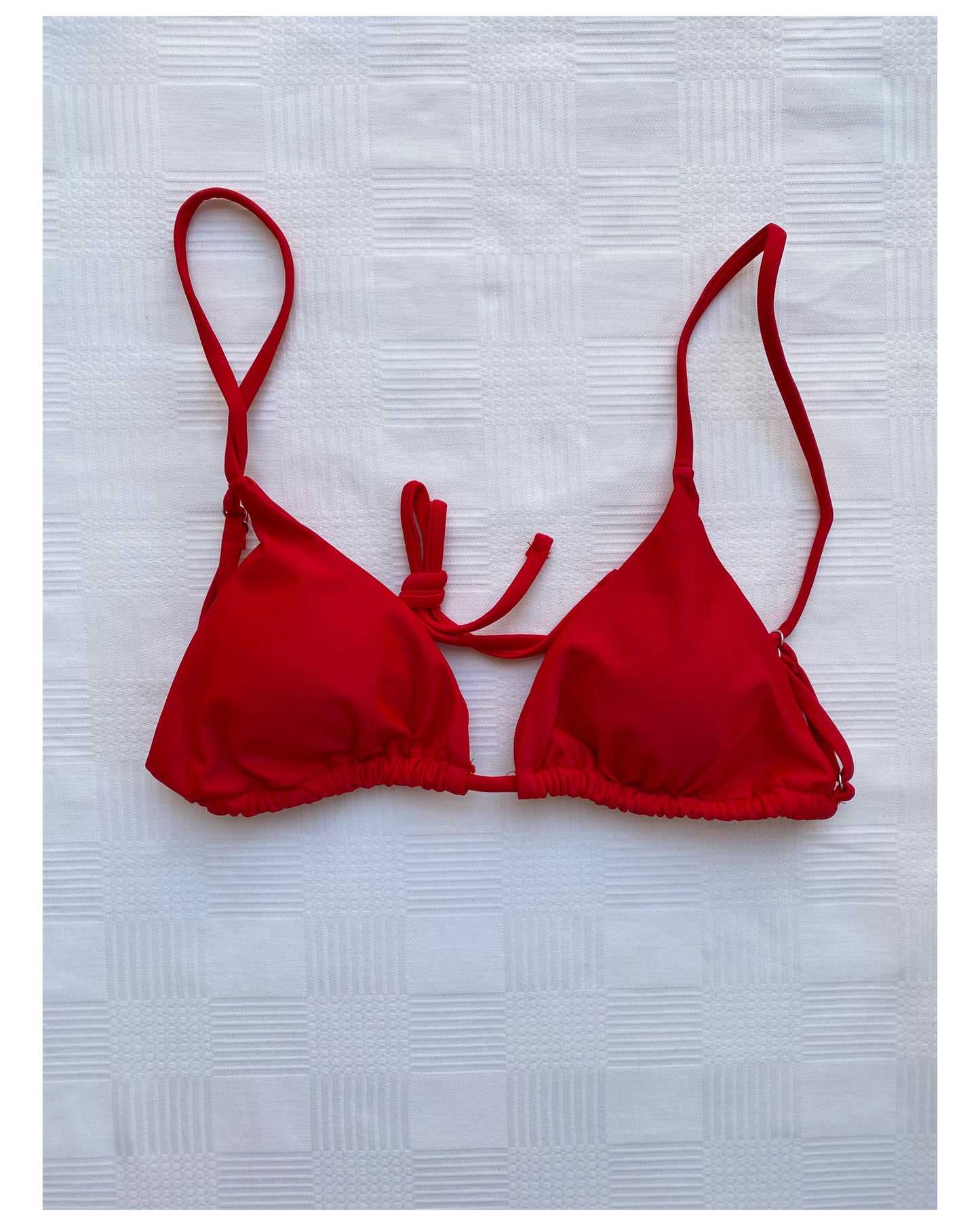 RED ROMAN TRIANGLE-STYLED BIKINI TOP